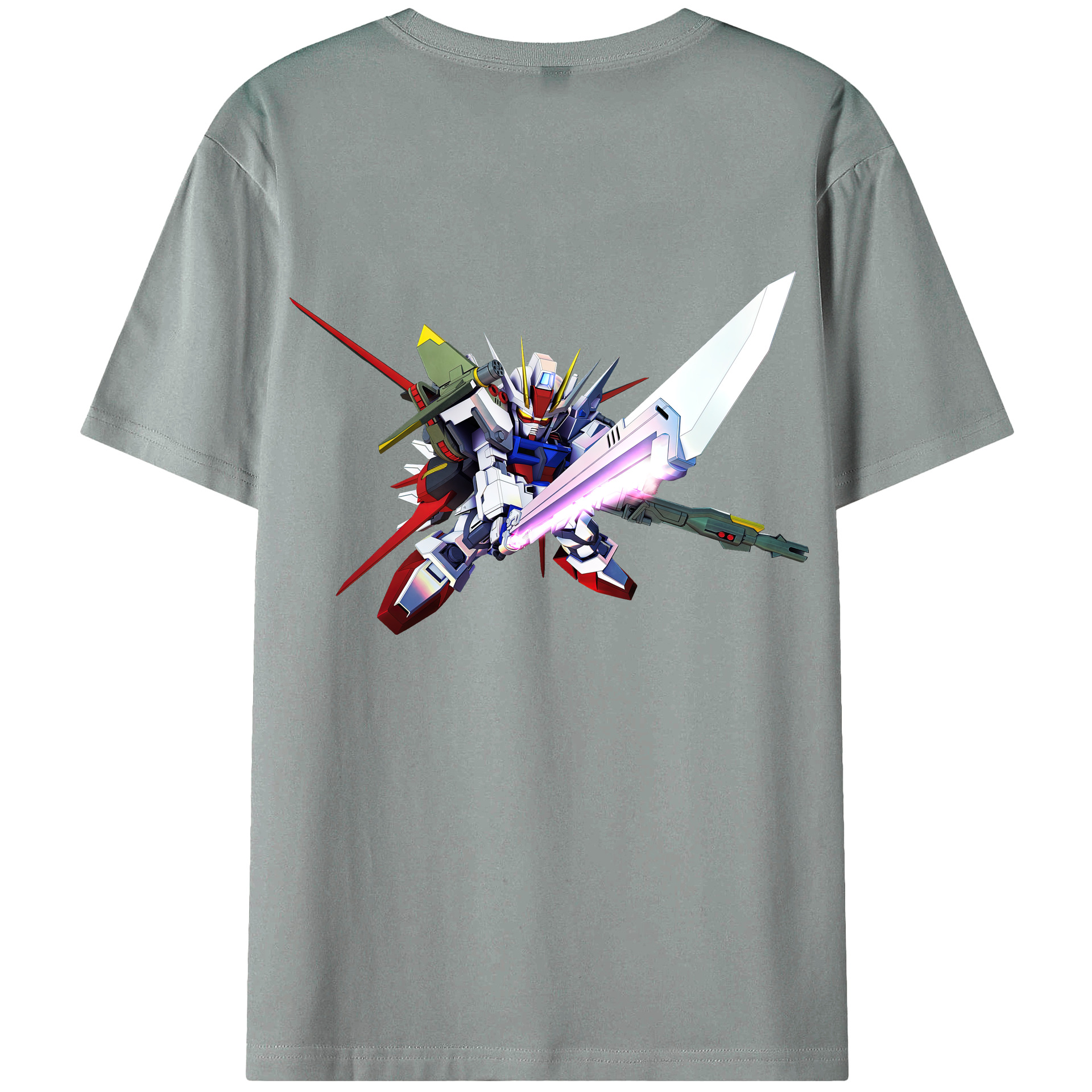 （画像用） 機動戦士ガンダム Mobile Suit Gundam 綿100％ メンズ半袖Tシャツ（バックプリント） 通気性